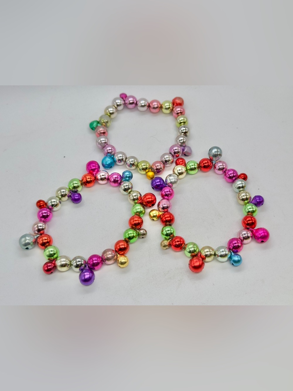 Lightweight Jingle Bell Stretch Bracelet Lot Christmas Holiday Set